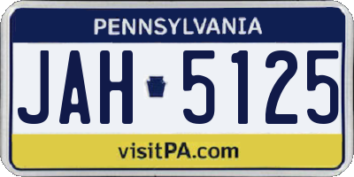 PA license plate JAH5125
