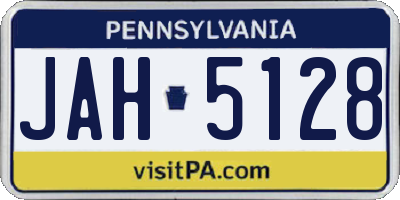 PA license plate JAH5128