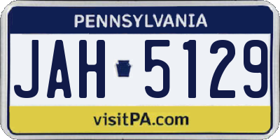 PA license plate JAH5129