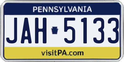 PA license plate JAH5133