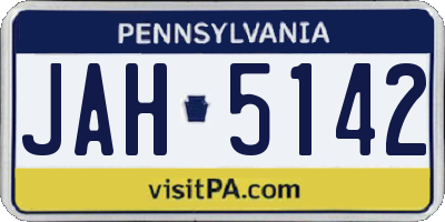PA license plate JAH5142