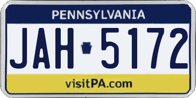 PA license plate JAH5172
