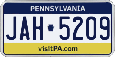 PA license plate JAH5209