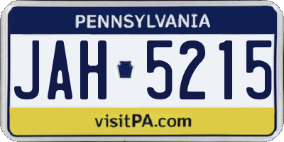 PA license plate JAH5215