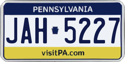 PA license plate JAH5227