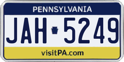 PA license plate JAH5249