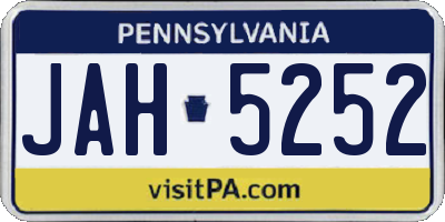 PA license plate JAH5252