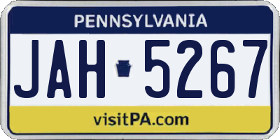 PA license plate JAH5267