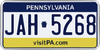 PA license plate JAH5268