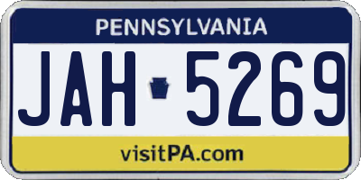 PA license plate JAH5269