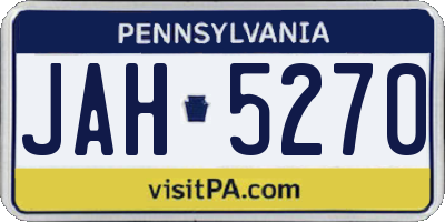 PA license plate JAH5270
