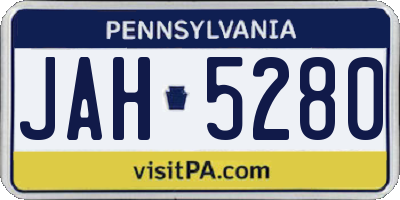 PA license plate JAH5280