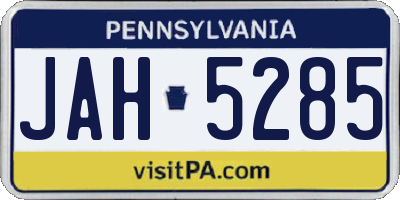 PA license plate JAH5285
