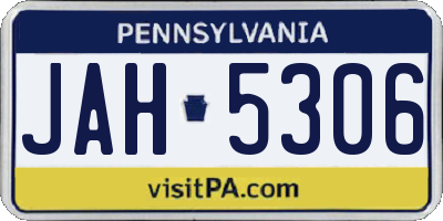 PA license plate JAH5306