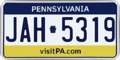 PA license plate JAH5319