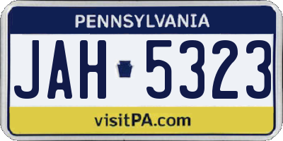 PA license plate JAH5323