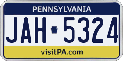 PA license plate JAH5324