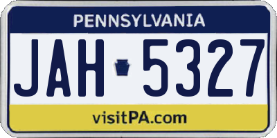 PA license plate JAH5327