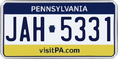 PA license plate JAH5331