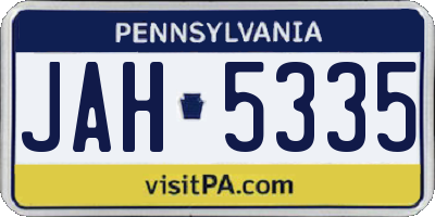 PA license plate JAH5335