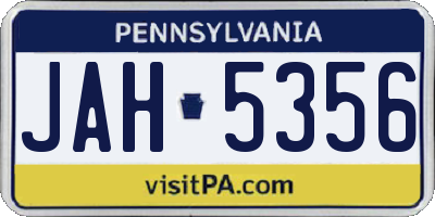 PA license plate JAH5356