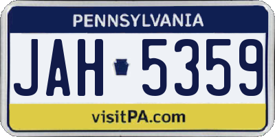 PA license plate JAH5359