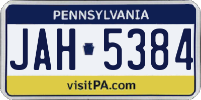 PA license plate JAH5384