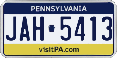 PA license plate JAH5413