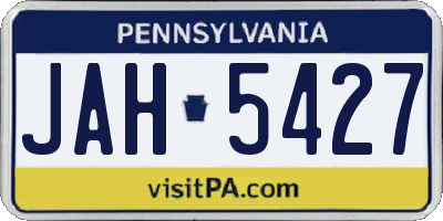 PA license plate JAH5427