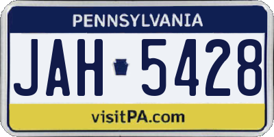 PA license plate JAH5428