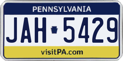 PA license plate JAH5429