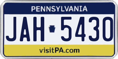 PA license plate JAH5430