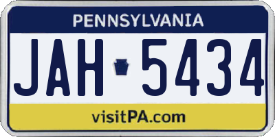 PA license plate JAH5434