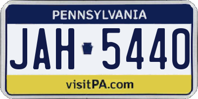 PA license plate JAH5440