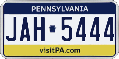 PA license plate JAH5444