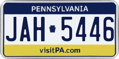 PA license plate JAH5446