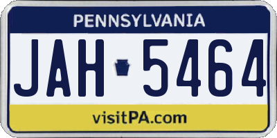 PA license plate JAH5464