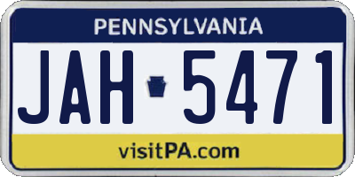 PA license plate JAH5471