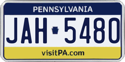 PA license plate JAH5480