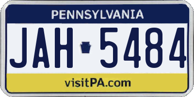 PA license plate JAH5484