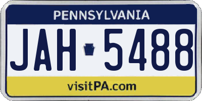 PA license plate JAH5488