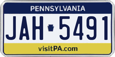 PA license plate JAH5491