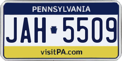 PA license plate JAH5509