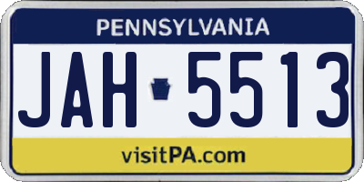 PA license plate JAH5513