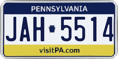 PA license plate JAH5514