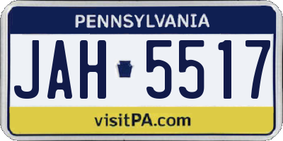 PA license plate JAH5517