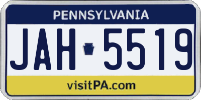 PA license plate JAH5519