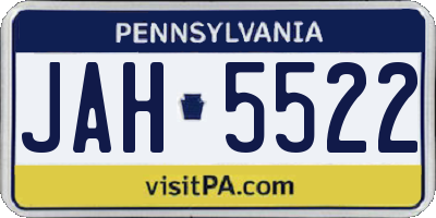 PA license plate JAH5522