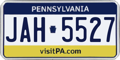 PA license plate JAH5527