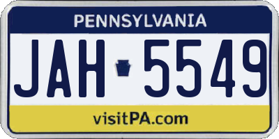 PA license plate JAH5549